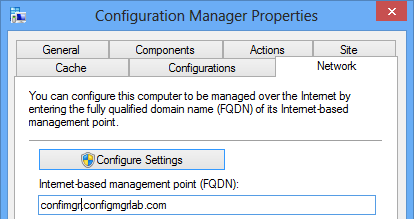 FQDN of the Internet Based Management Point